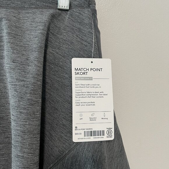 Athleta NWT Match Point Skort in Gray Size Small - Picture 5 of 9